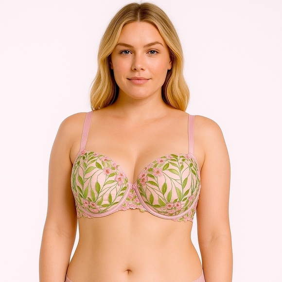 Victoria's Secret DREAM ANGELS Chalk Rose Smooth & Lace Push-Up Bra Size 36DDD - Picture 9 of 10